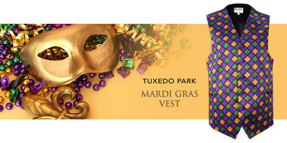 Mardi Gras Satin Full Back Vest