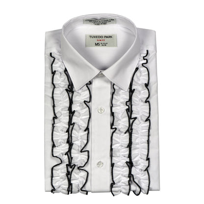 White Ruffle Slim Fit Tuxedo Shirt – Tuxedo Park Wholesale White Ruffle Slim Fit Tuxedo Shirt – Tuxedo Park Wholesale
