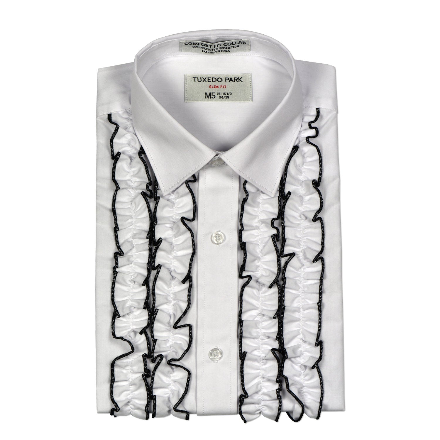 White Ruffle Slim Fit Tuxedo Shirt - Unpackaged – Tuxedo